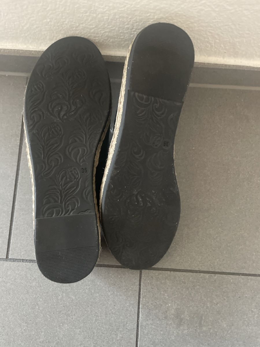 Damenschuhe: Schwarze Leder Espadrilles Gr. 36 Sommerschuhe – Gebraucht aus Winterthur von Lili3435 1