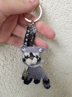Amigurumi Schlüsselanhänger mit Waschbär Neu, handgemacht.