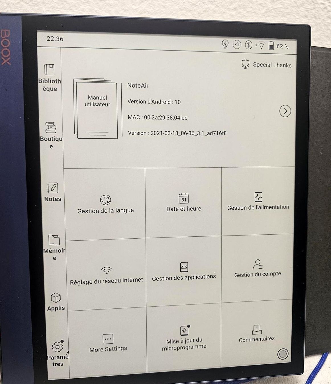 Boox Tablet PC: Onyx Boox Note Air eBook Tablet 32Gb – Usato da Collonges venduto da arashee 8