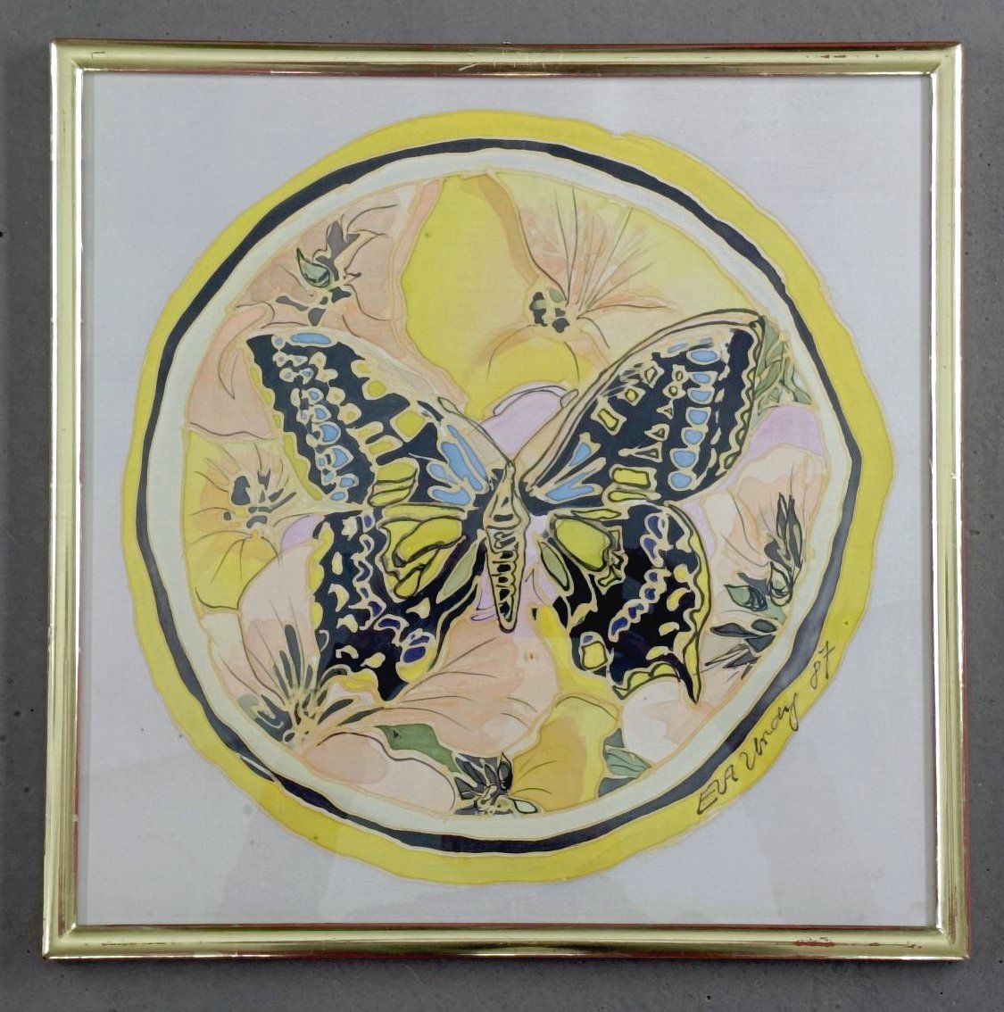 Dipinti: No.33 Seidenbild Schmetterling – Usato da Teufen ZH venduto da bee50two