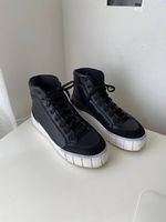Hohe Leder Schuhe / Sneakers Gr 40 Damen schwarz