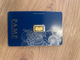PAMP Suisse Goldbarren 1g Gold 999.9 Feingold, Neu OVP!