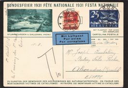 FDC Flugpost, Bundesfeierkarte 1931 , Nr. 54 l d, Dallenwil
