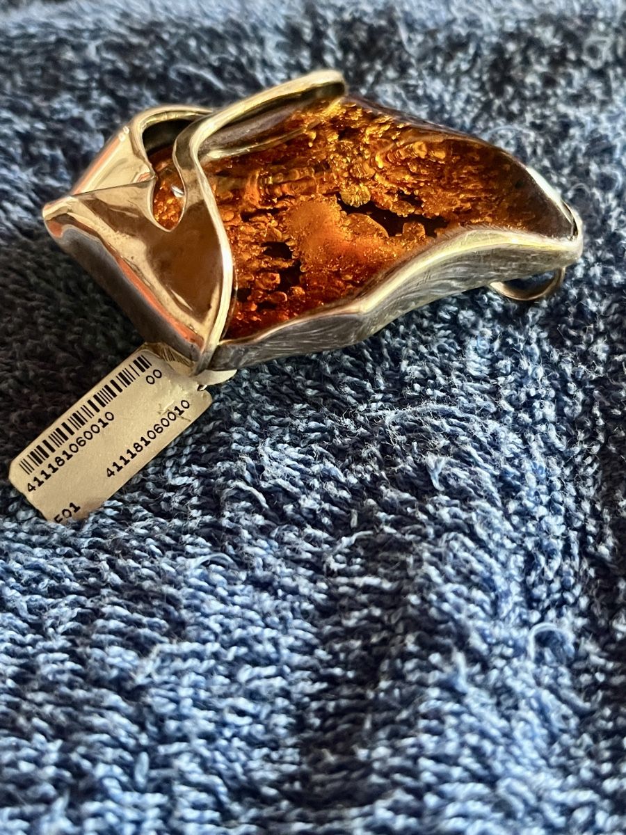 Spille & Fermagli: Anhänger /Brosche Bernstein Silber brosche 6.26 cm neu – Nuovo e nell'imballaggio originale da Bigenthal venduto da Sammler60 6