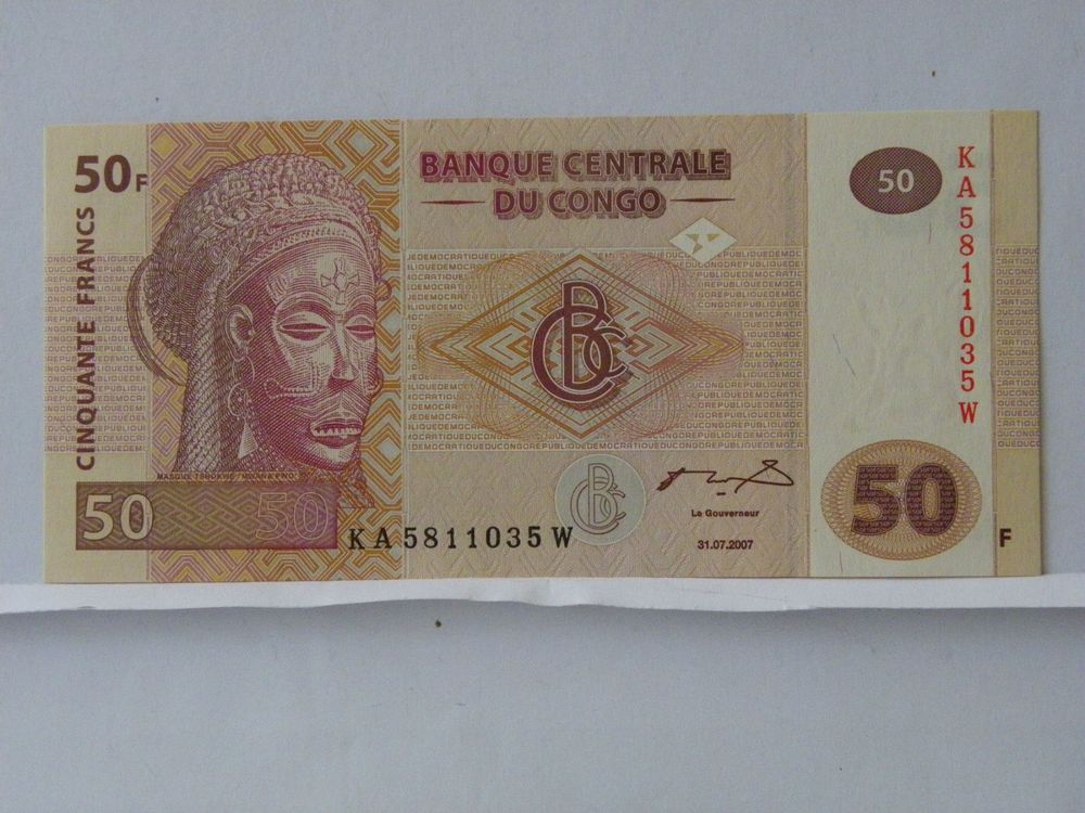 35/ 50 Francs Kongo Banknote - Seltenes Sammlerstück! Top | Kaufen auf ...