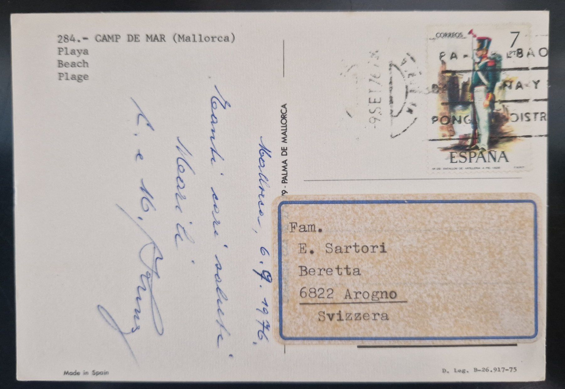 Cartoline postali: Camp de Mar Mallorca 1976 Spanien – Usato da Melchnau venduto da Arthurius 1