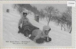 Une partie de luge - Schlittelpartie - 2 Damen