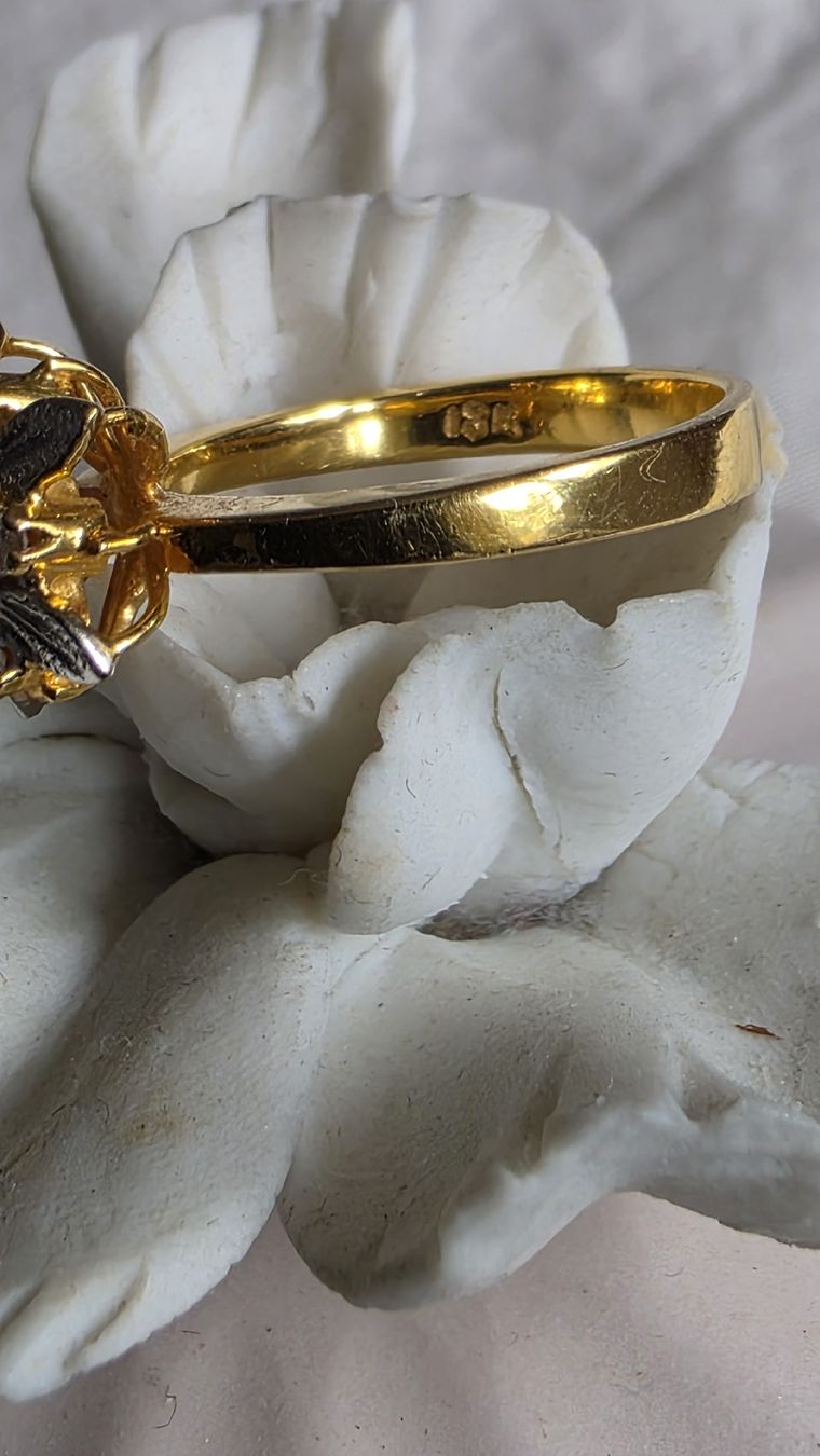 Anelli: Gold Ring 18 karat mit Diamanten – Nuovo (secondo la descrizione) da Effretikon venduto da rinuom01 3