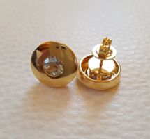 Gold 750 Massiv Ohrstecker Mit Topaz