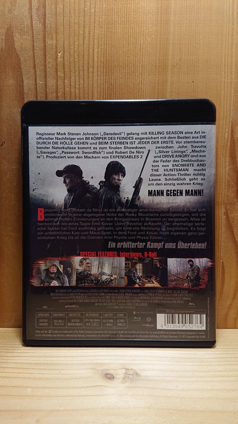 Tutti i DVDs: KILLING SEASON Zwei Killer. Ein Krieg Blu-Ray – Usato da Wilderswil venduto da Exebub 1