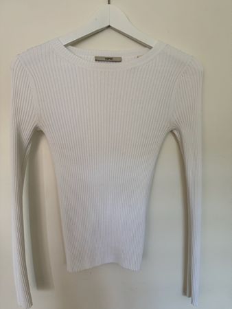 Esprit ribbed long sleeve top white size XS used