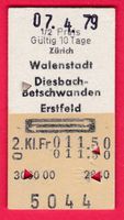 KARTON BILLETT, ZÜRICH - ERSTFELD, 2.KLASSE, RETOUR, HALBTAX