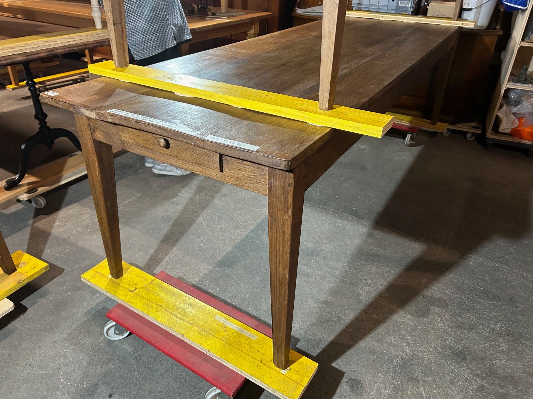 Tische: Winzertisch Biedermeier Nr. 2, 280 x 84 cm, Eiche Schublade – Gebraucht aus Koblenz von Rbaldinger54