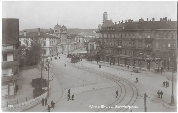 Cartoline postali: Winterthur Bahnhofplatz mit Trams – Usato da Olten venduto da clotaldi