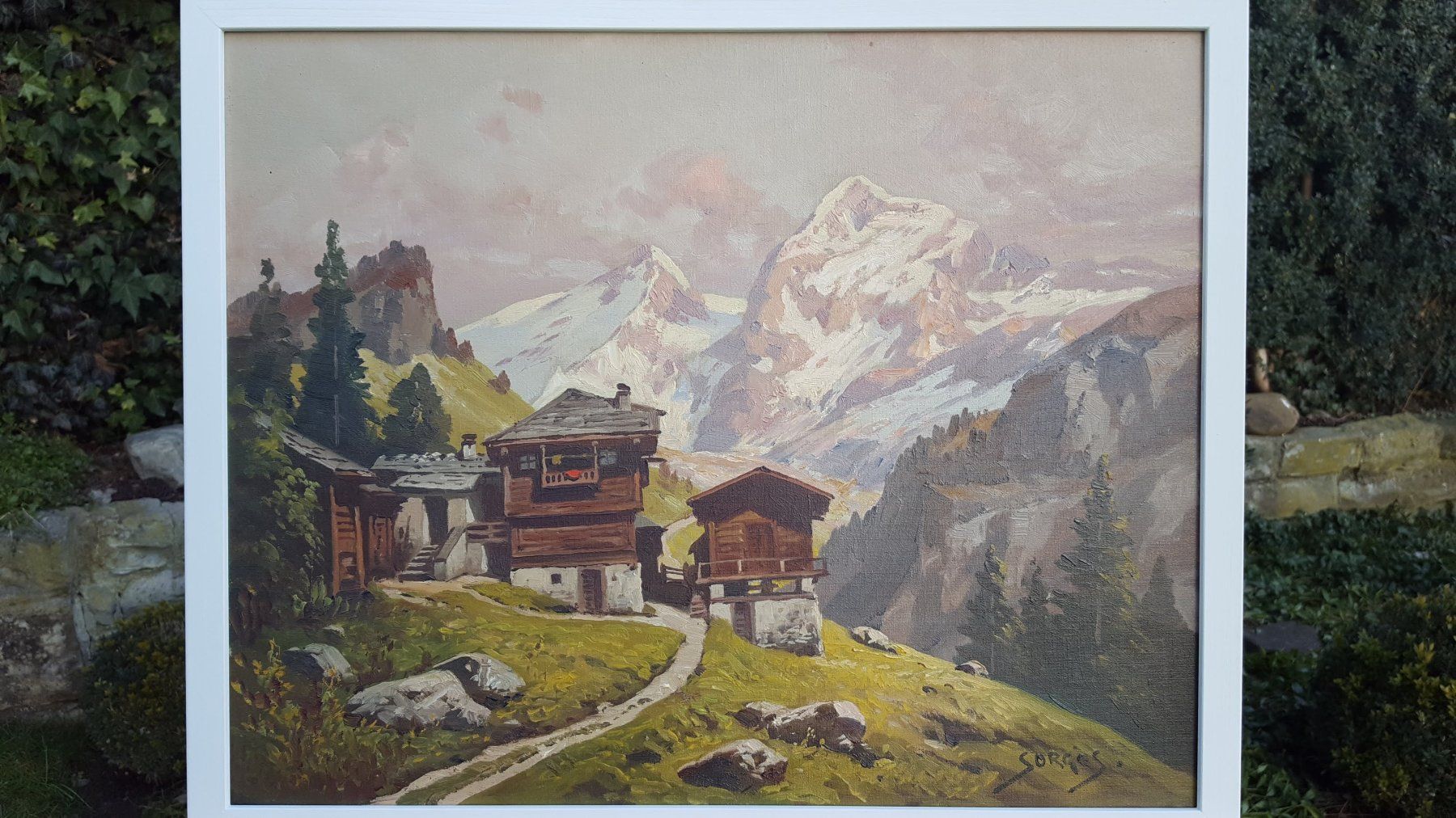 Dipinti: Saas Fee - Oel auf Lwd - Sorgès - TOP – Usato da Dietlikon venduto da Justus4 2