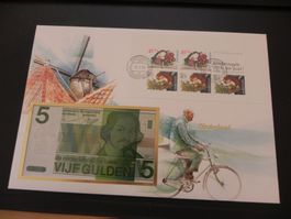 Banknoten Brief Niederlande 5 Gulden 1973