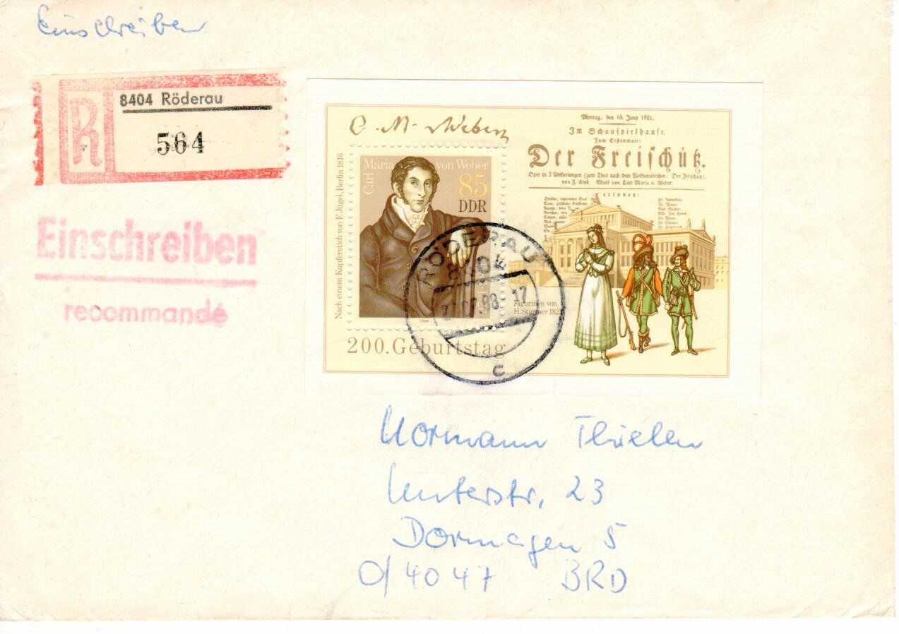 Tutti i francobolli: DDR Brief – Usato da Wolhusen venduto da Curver9