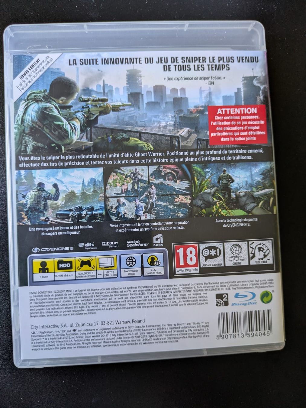 Spiele: Jeu PS3 Sniper Ghost Warrior 2 Limited Edition complet – Gebraucht aus Court von Chronoss 1