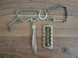 Antike Chatelaine-Uhrenkette, Gürtelschnalle, Brieföffner