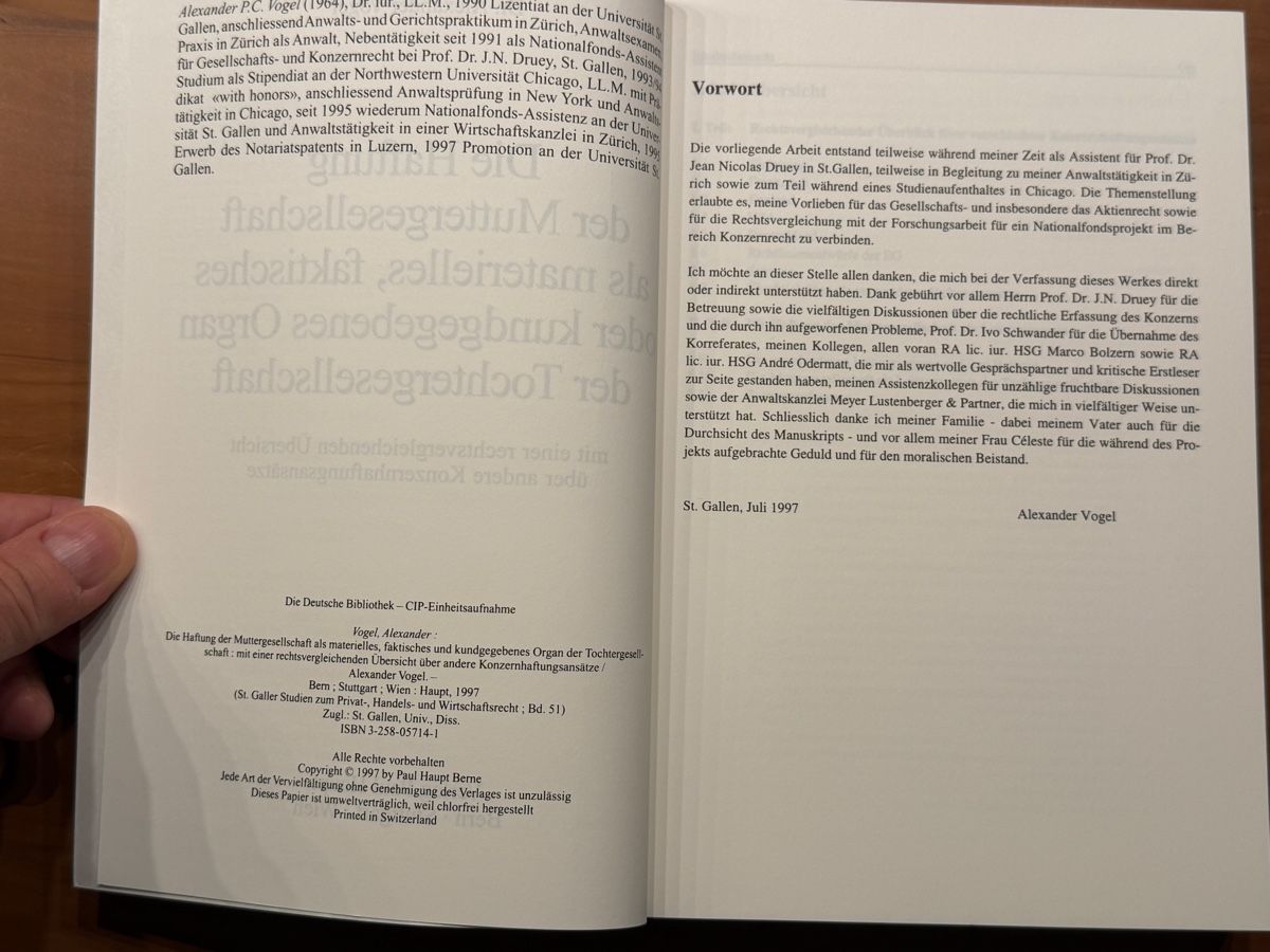 Libri: Die Haftung der Muttergesellschaft als materielles Organ – Usato da Volketswil venduto da doughboy 3