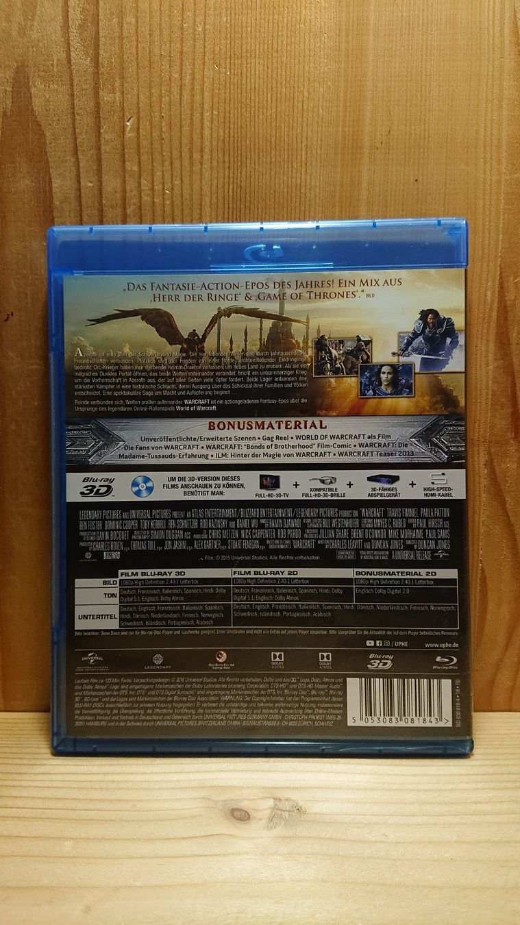 Tutti i DVDs: WARCRAFT The Beginning in 3D Blu-Ray – Usato da Wilderswil venduto da Exebub 1