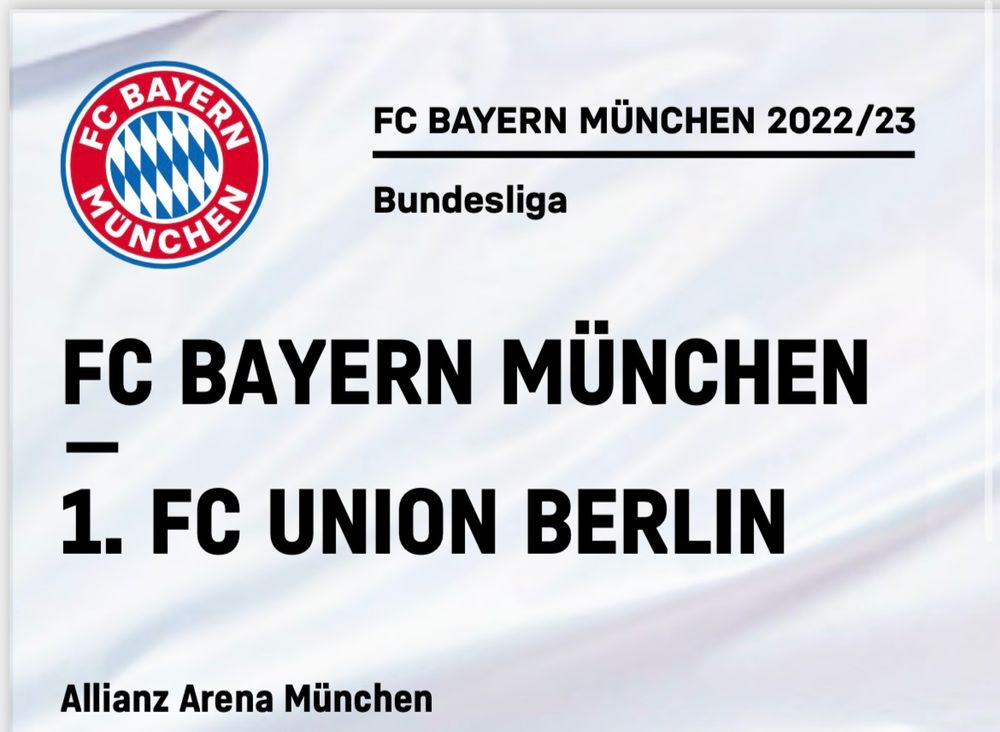 FC Bayern München Union Berlin Tickets Kaufen auf Ricardo