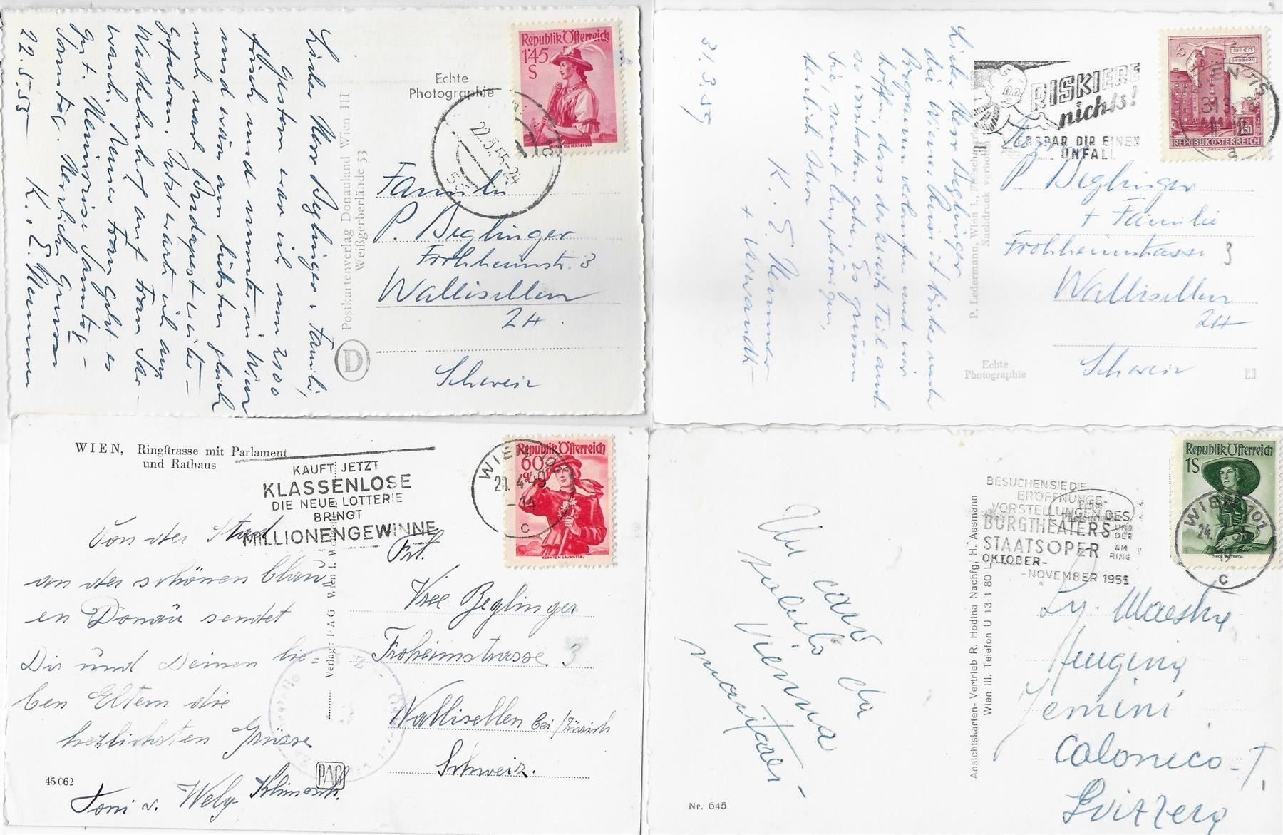 Cartoline postali: 4 AK Wien – Usato da Ettingen venduto da Kartenplanet 1
