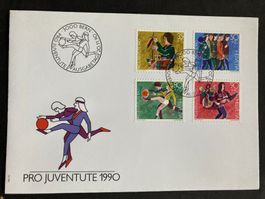 Schweiz 1990 Ersttagsbrief Satz Pro Juventute Freizeit