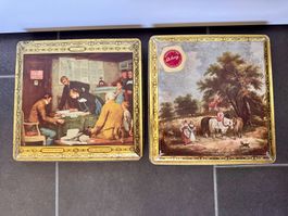 2x Oulevay Morges / Keksdose Büchse Guetzlidose vintage