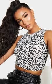 Crop Top / Haut court imprimé léopard, taille XXS