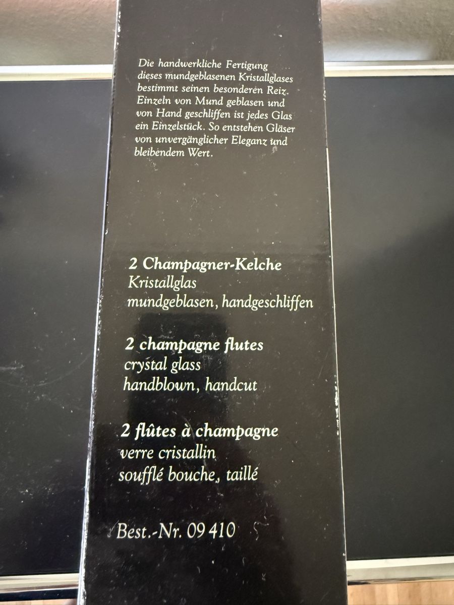 Bicchieri: 2 Crystal Champagne Flutes Handblown Handcut – Usato da Zürich venduto da hesails 2
