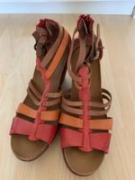 KICKERS Damen Leder Sandalen, Gr. 36, Rot/Orange