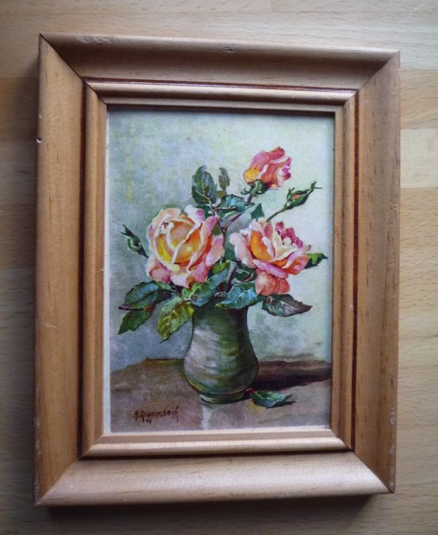 Kleines Bild eingerahmt/M. Riggenbach (Rosenstrauss), Druck (Gebraucht ...