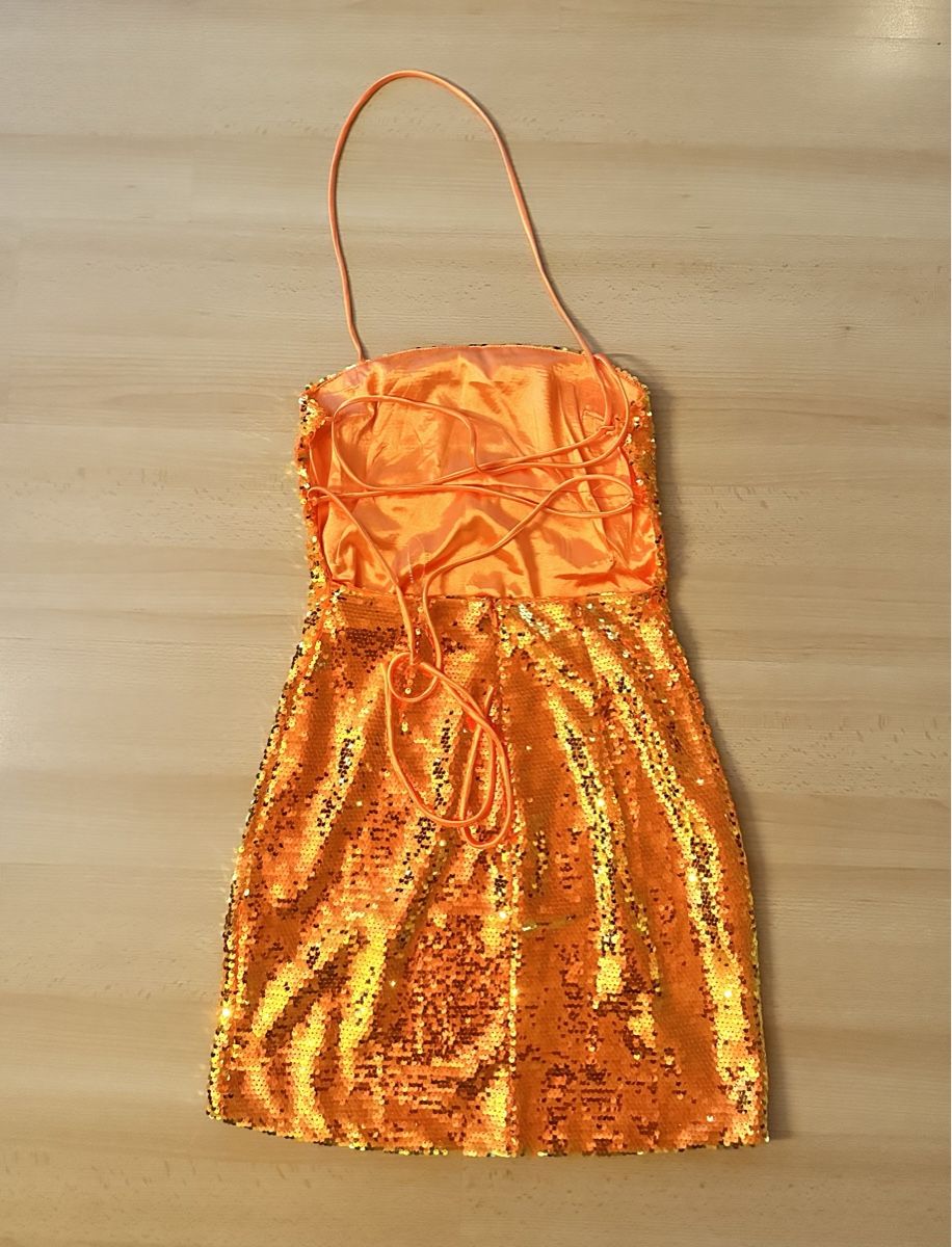 Vestiti: Orange Pailletten-Kleid, Grösse 34 – Nuovo (secondo la descrizione) da Lampenberg venduto da Graziella_ 2