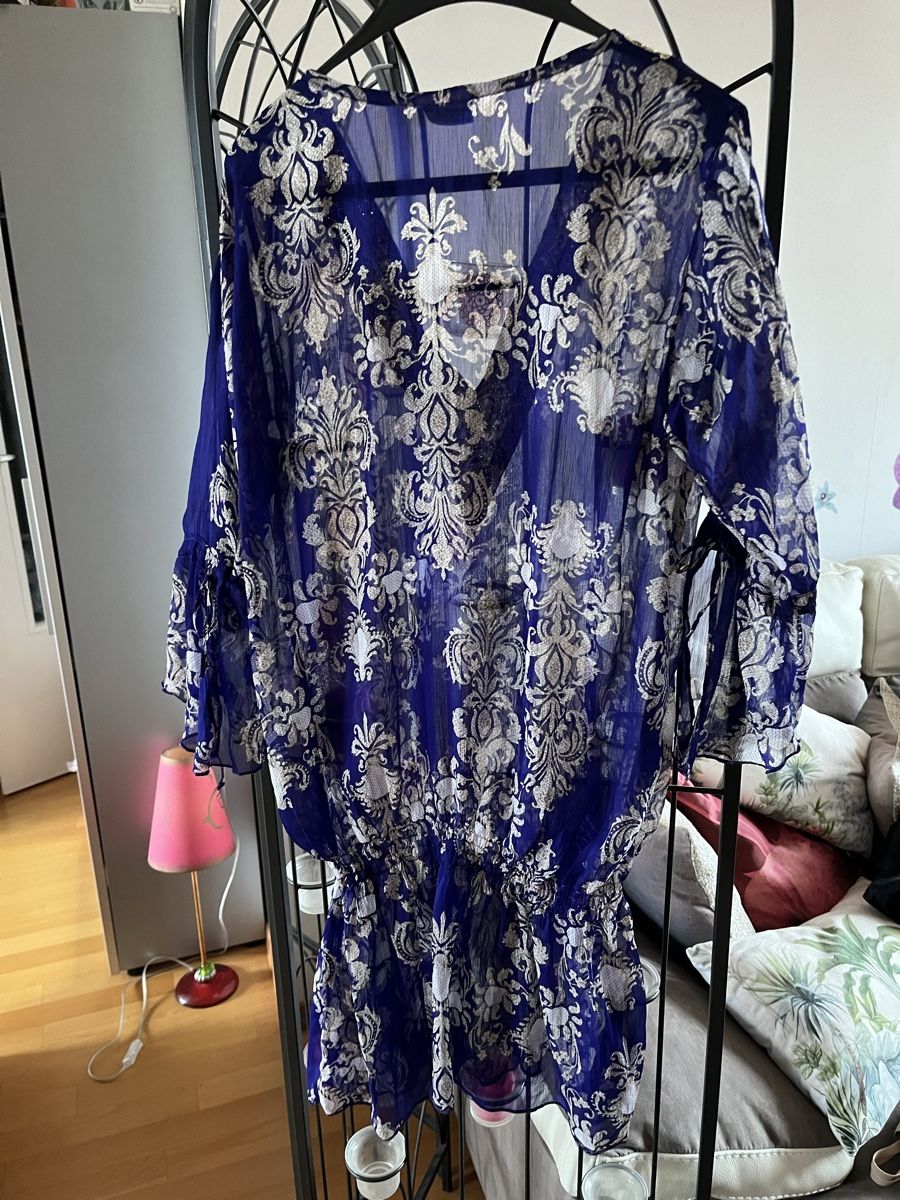 Tuniken: Tunique plage violet doré brodée légère, taille L – Gebraucht aus Genève von Libellule477
