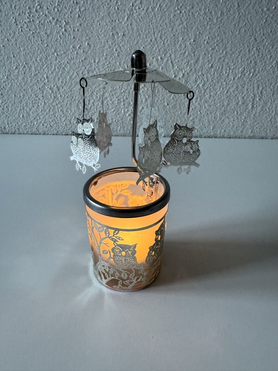 Tutte le decorazioni: Kerzen Karussell Eule, Windlicht, Teelichthalter, Top! – Nuovo (secondo la descrizione) da Zürich venduto da cli_fv8x 1