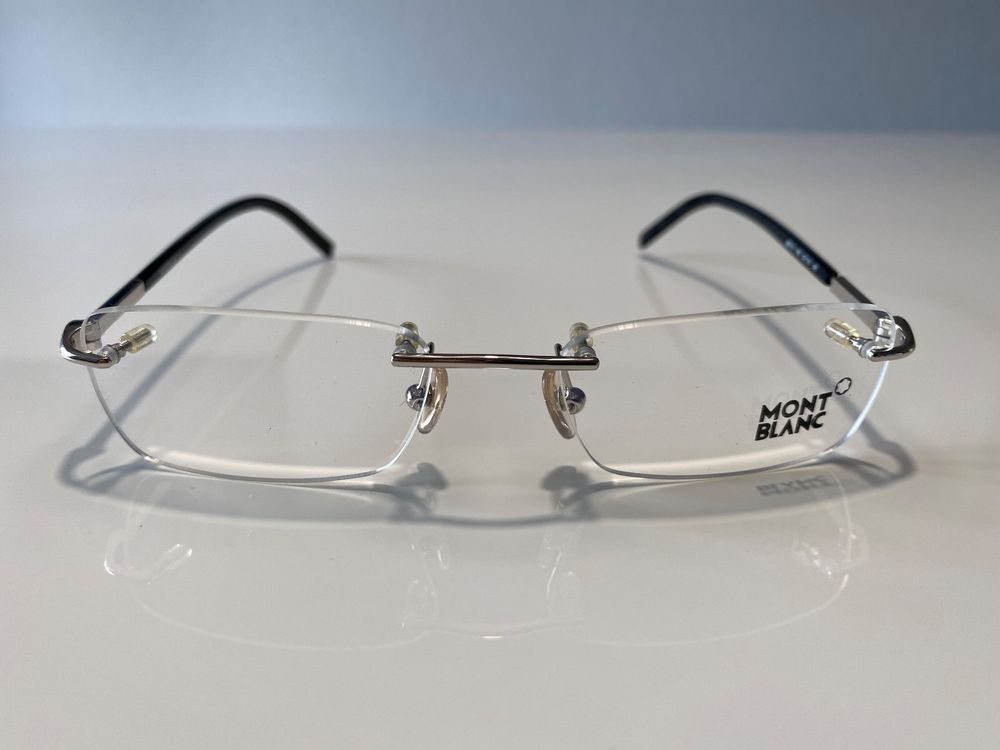 ML Design ML01 Argent Bleu Démi Monture Lunettes Neuf