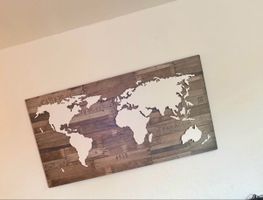 Weltkarten Bild Holz