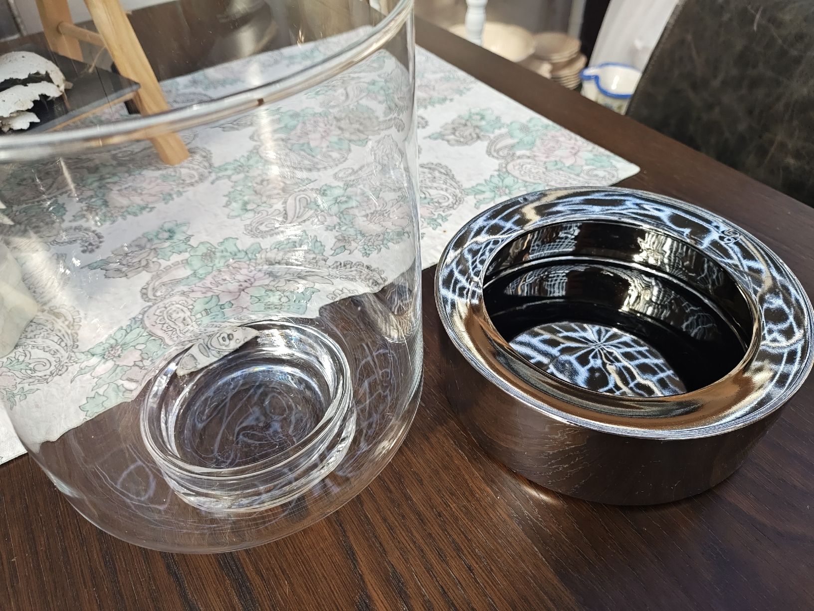 Toutes les décorations: Windlicht Glas/Keramik silberfarben  – D'occasion à Feldbach par Lizze 3