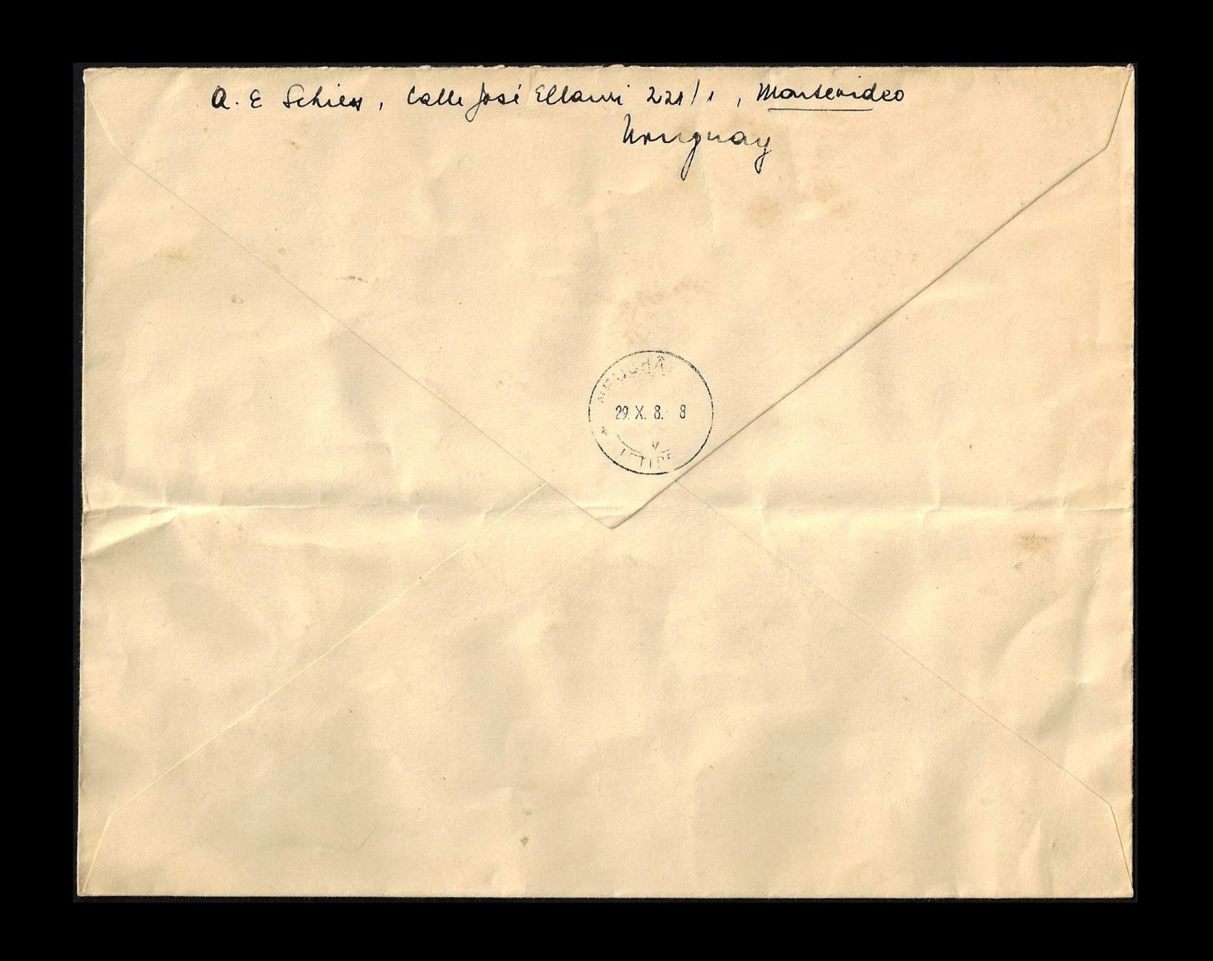 Alle Briefmarken: Uruguay 2 Luftpostbriefe + Briefmarken 1940 - 1952 – Gebraucht aus Baar von W47 4