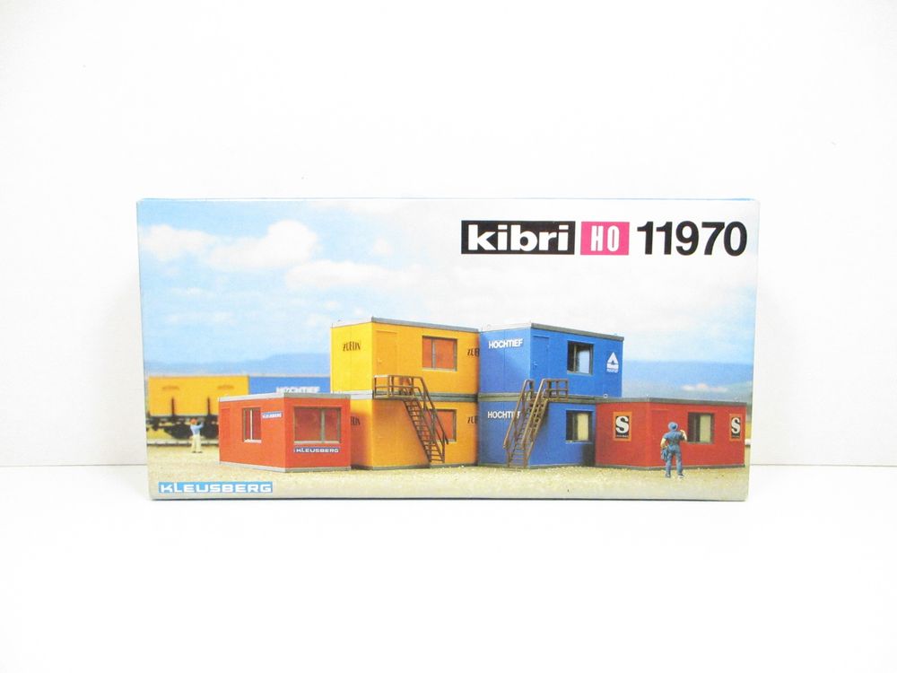 Kibri H0 – 6 Conteneurs Bureaux De Site – Échelle 1:87 – Modélisme Ferroviaire