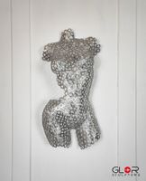 Metall-Wandkunst – weiblicher Torso aus Edelstahl UNITAS
