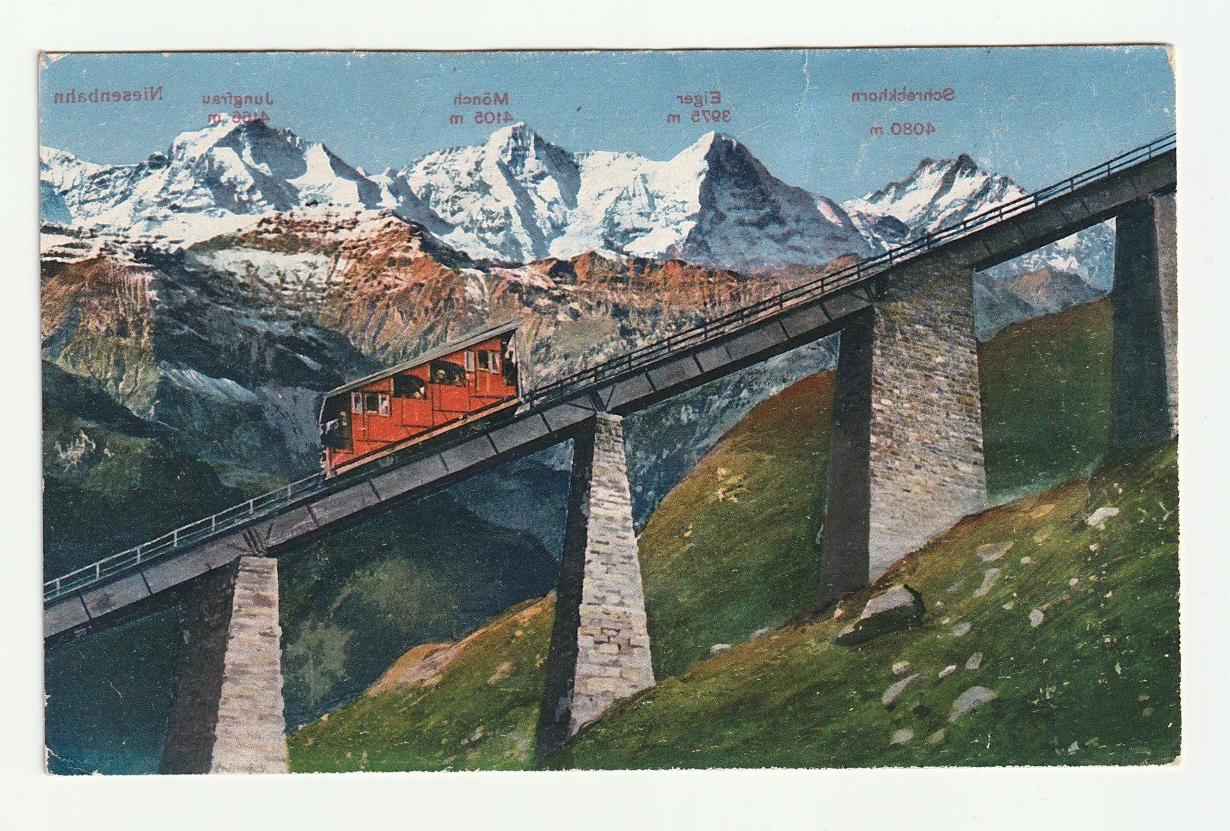 Cartoline postali: Zahnradbahn Niesenbahn  Eiger Moench Jungfrau, Bern – Nuovo (secondo la descrizione) da St. Gallen venduto da Ricardo_Deals