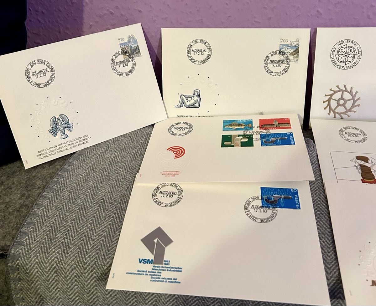 Tutti i francobolli: de 14. FDC Suisse, 1983. – Usato da Petit-Lancy venduto da Pierre_le_voyageur 1