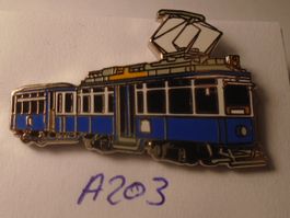 1 Nostalgie Tram  Blaue Strassenbahn Pin (A203)