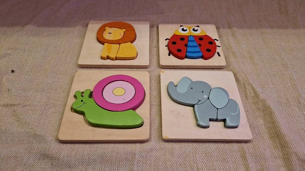 Puzzle: Holz-Puzzle-Set mit 4 Tier-Motiven – Usato da Wolfhausen venduto da Santiago2017 1