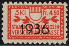 4.50 Fr. Fiskalmarke vom Kanton SCHAFFHAUSEN