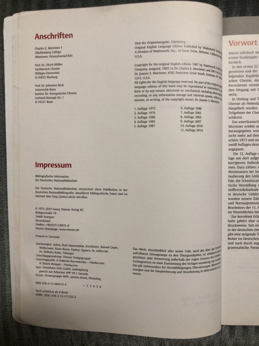 Libri: Buch Thieme Chemie Basiswissen – Usato da Zürich venduto da sab_d82w 4