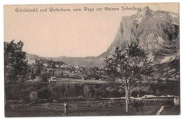 Grindelwald und Wetterhorn vom Wege z. kleinen Scheidegg aus