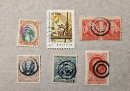 Briefmarken Südamerika mit Sonderstempelung